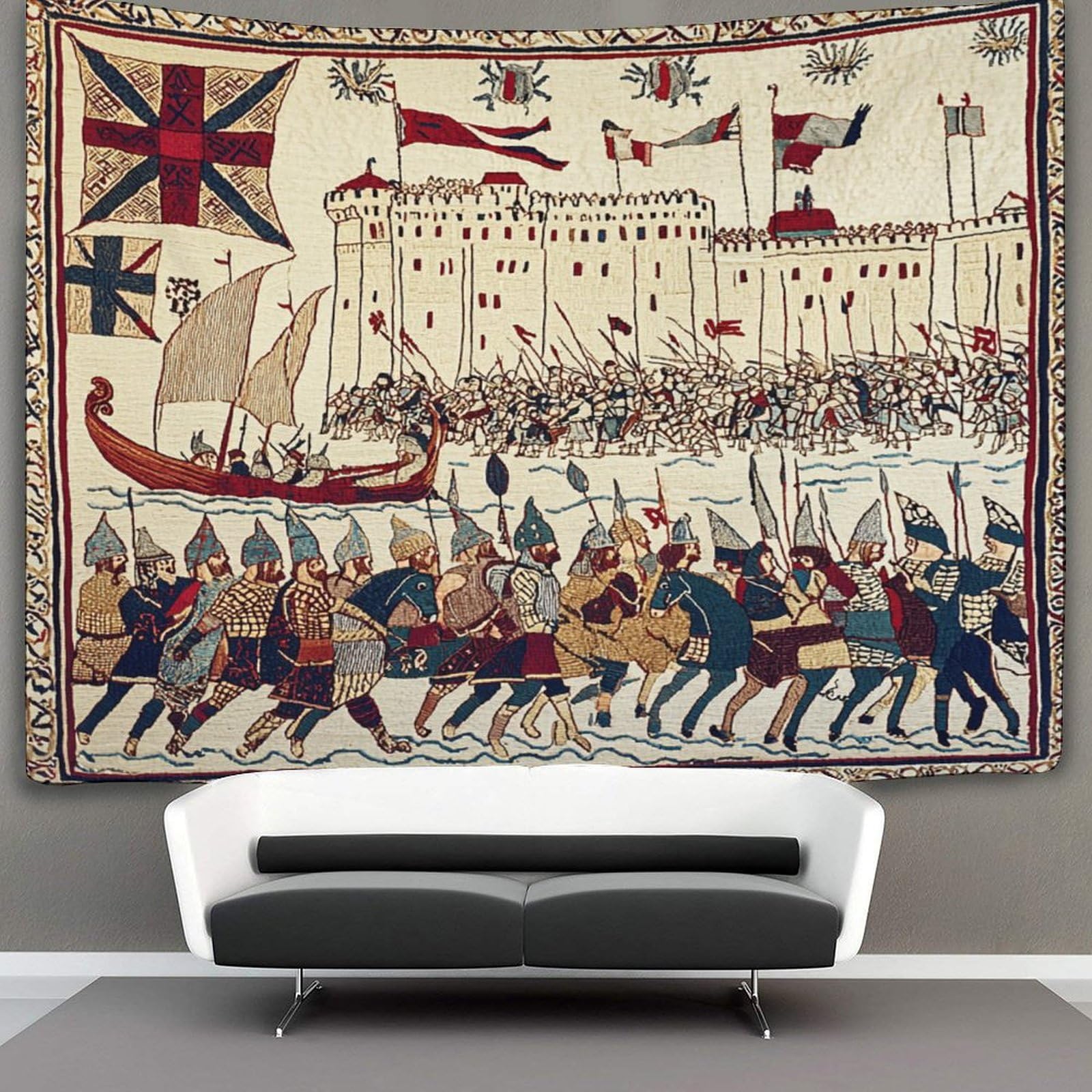 kaiyun Vikings Tapestry Wall Hanging Medieval Style Wall Art for Living Room Bedroom Dorm 100cmx150cm