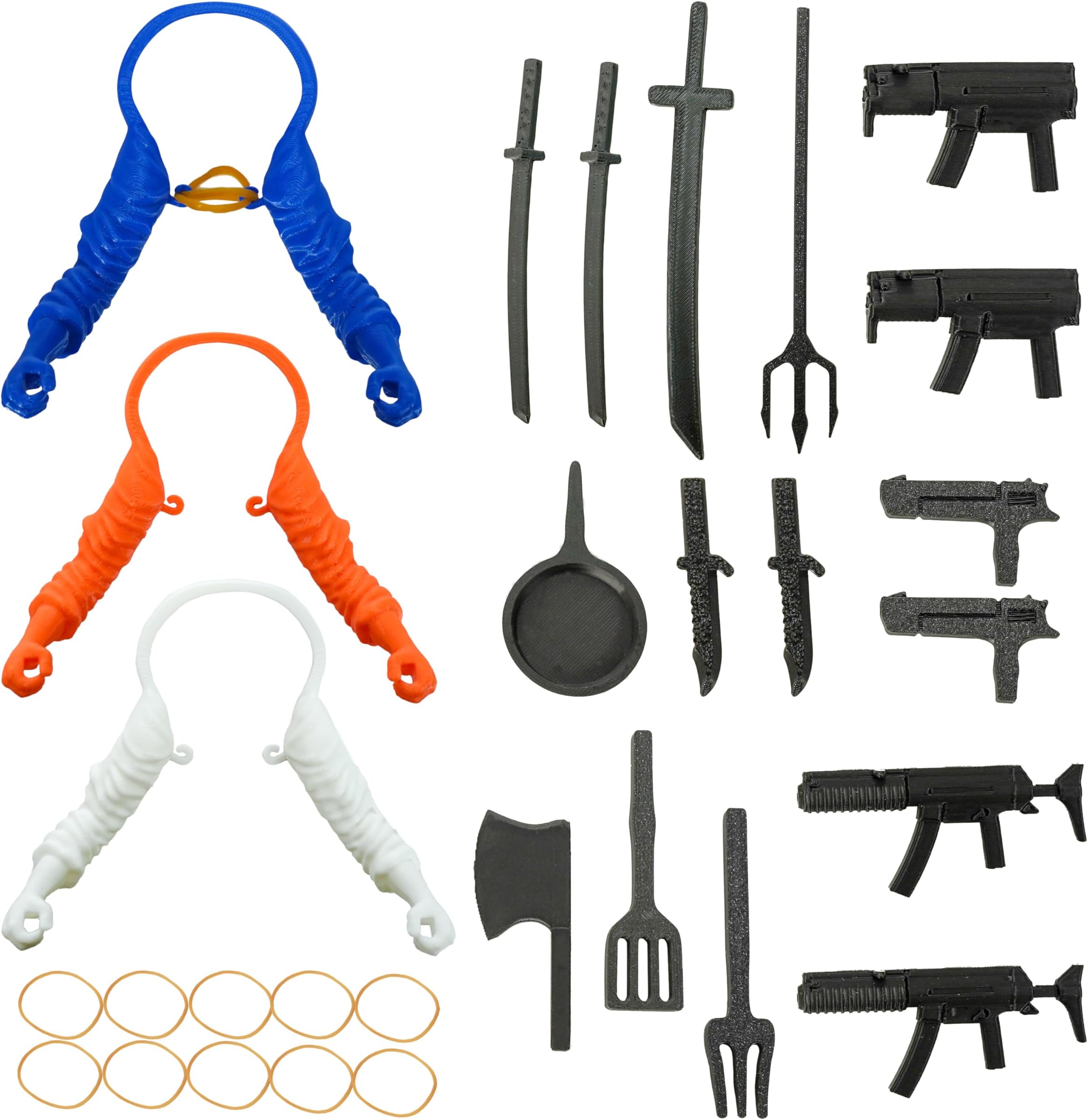 Funny Chicken Costume Arms with 16 Props, 3PCS Plastic Chicken Sleeves Toy Accessories for Chicken Cosplay and Social Media Content Creation