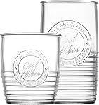 Le'raze Set of 8 Original Mason Drinking Glasses 4-18oz. Highball Tumbler Glasses, and 4-13oz. Whiskey Glass Cups for Everyday Home Use, Water, Beer, Juice, Cocktail.