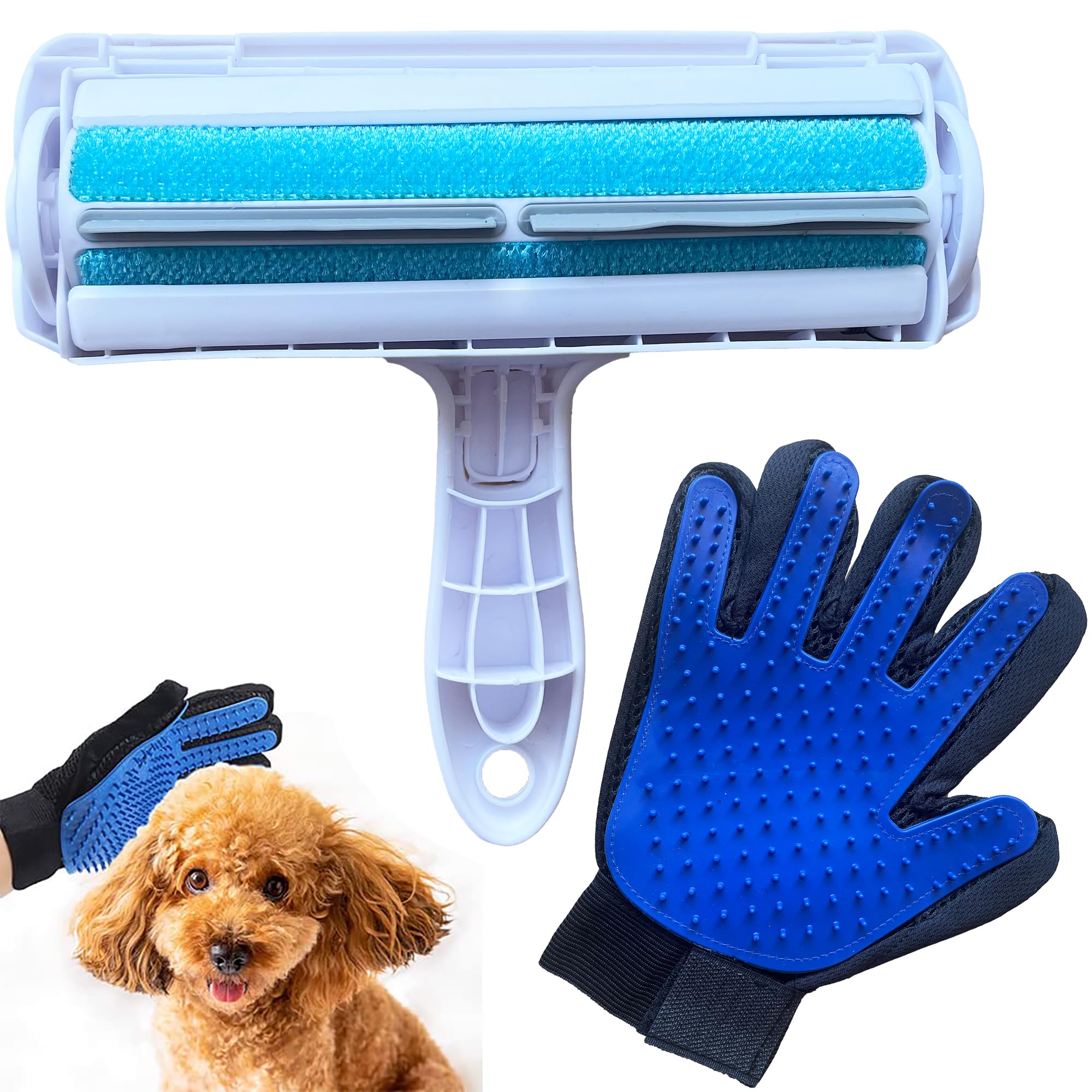 Guante Cepillo para Gatos Perros, Cepillo Quita Pelos de Gato, Kit Quitapelos Gatos Mascotas, 2pcs