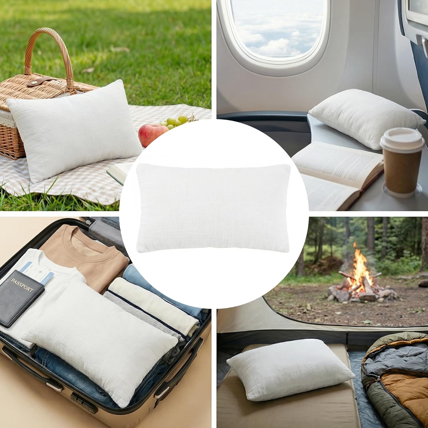 Marrywindix Tiny Pillow 2 Pack Small Pillow 9.5 x 5.5 in Travel Pillows Soft Pet Pillows for Camping Travel Sleeping Bed Sofa Neck Knee Wrist Support(White) - Image 6