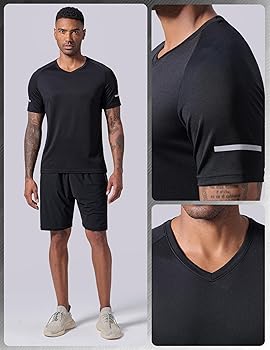Amazon.com: 5 Pack Mens V-Neck Dry Fit T-Shirts, Active