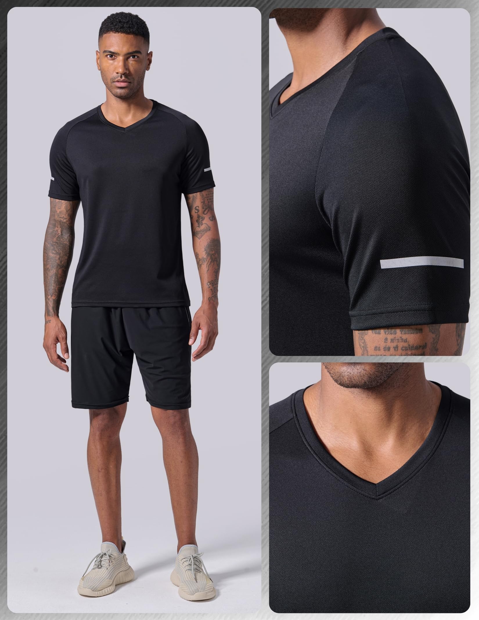 Liberty Pro Camisetas de Manga Corta con Cuello En V Dry Fit Hombre
