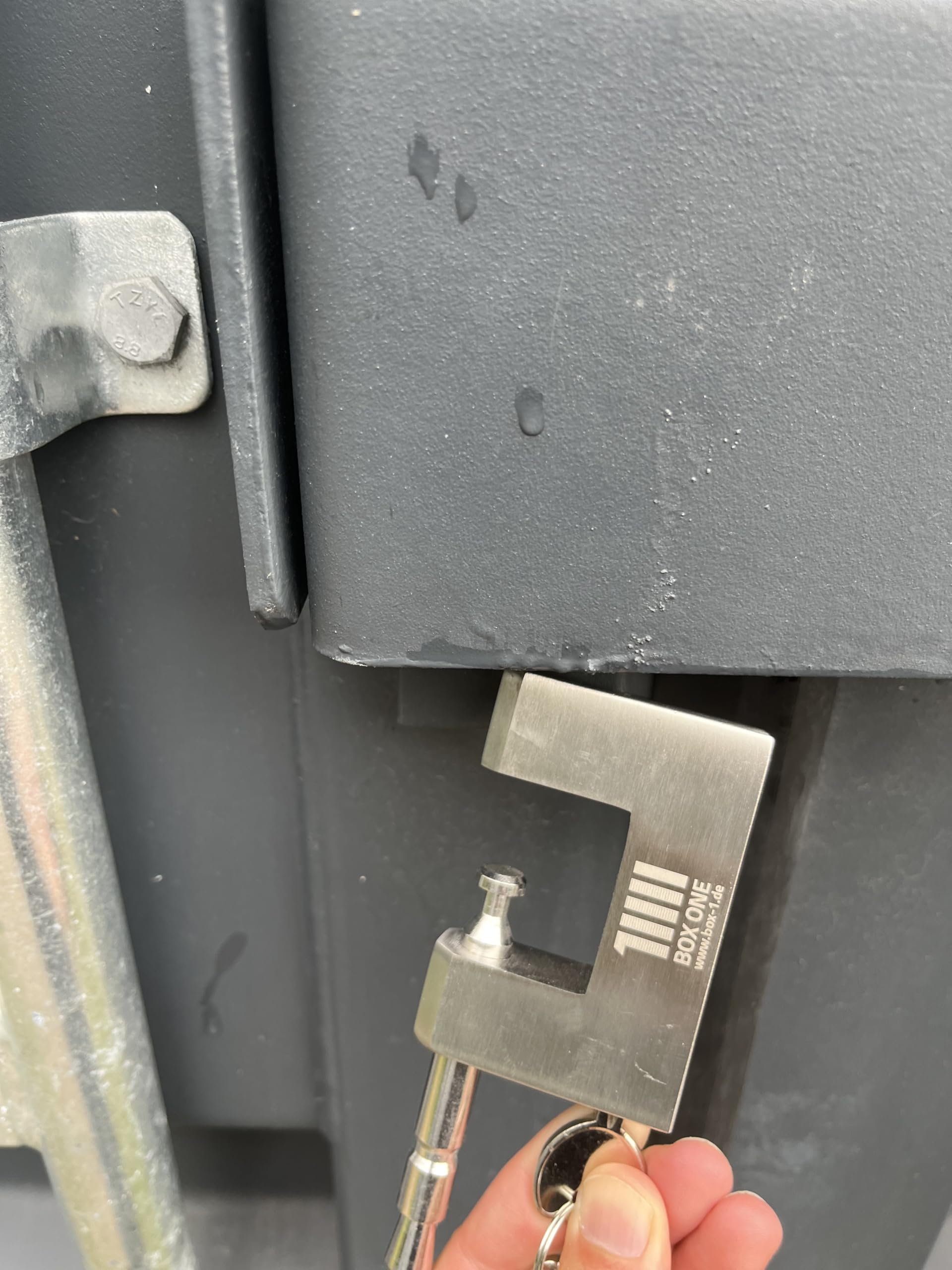 Seecontainer Schloss wetterfest - Massiver Bolzenstahl - Rostfrei & extrem robustes Hochsicherheitsschloss für Container, Lagerboxen & LKW-Auflieger - Der ultimative Schutz für Ihr Lager- 3 Schlüssel