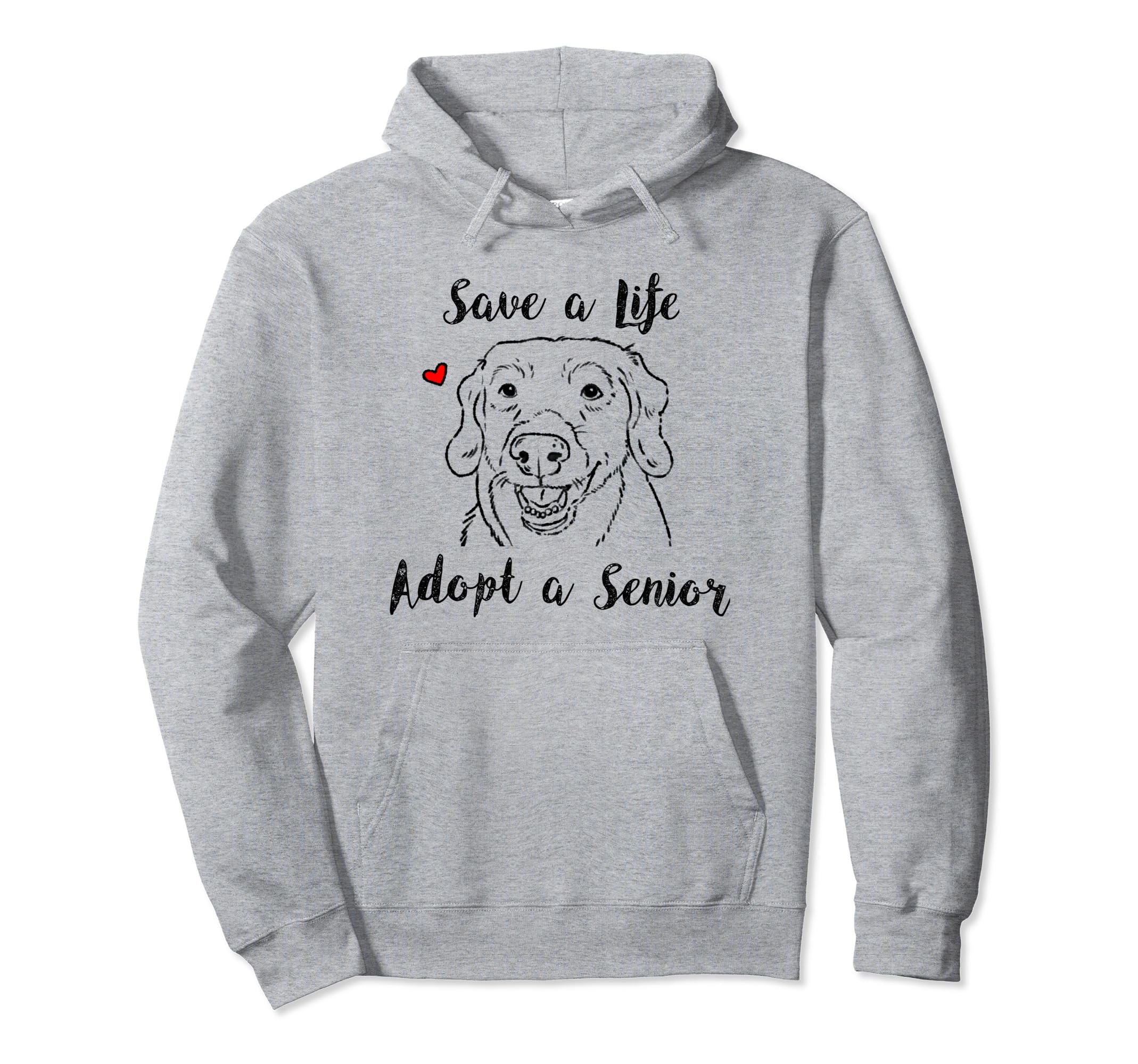 Senior Dogs, Adopt Don't Shop, Old Dog Lovers, Rescue Dogs Pullover Hoodie, Grey