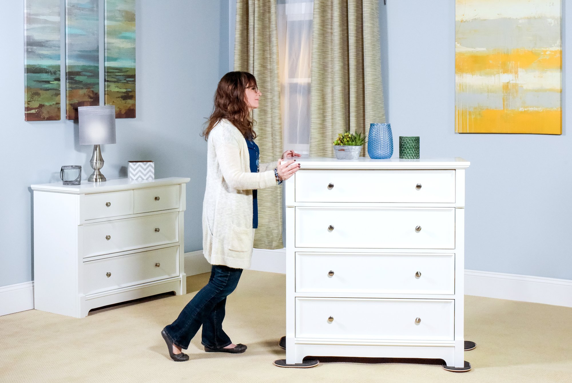 8290 Large XL Reusable Oval Carpet Furniture Sliders 9-1 2 x 5-3 4 4-Pack in Resealable Bag — view 6