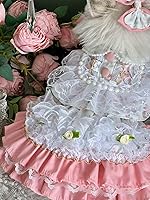 Vista 14 de Vestido de princesa de encaje para perros pequeños y pequeños extragrandes, color negro, talla L