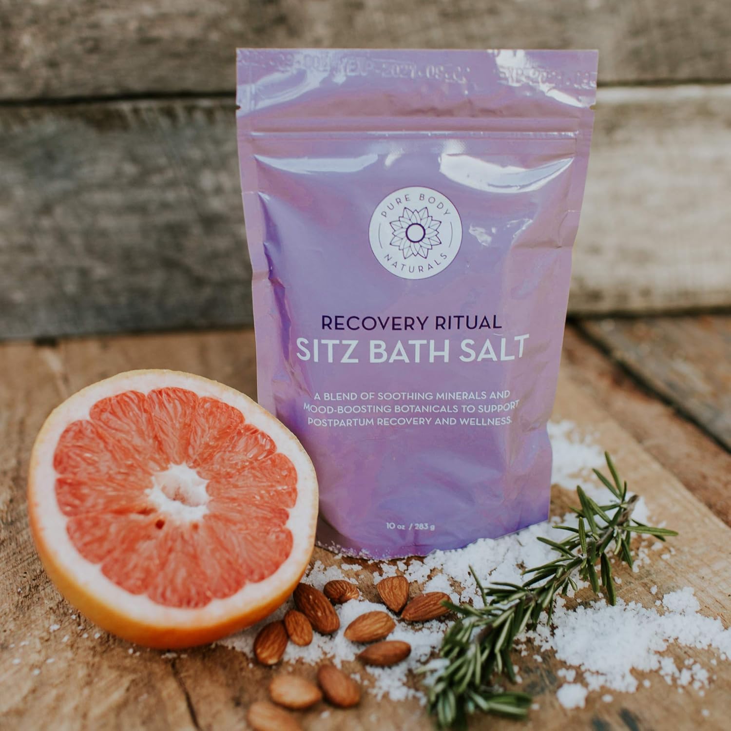 Sitz Bath Salt – Postpartum Care and Hemorrhoid Treatment – Natural Sitz Bath Soak with Epsom Salt, Dead Sea Salt, Essential Oil for Self Care and Hemmoroid Treatment, 10 ounces by Pure Body Naturals : Beauty & Personal Care