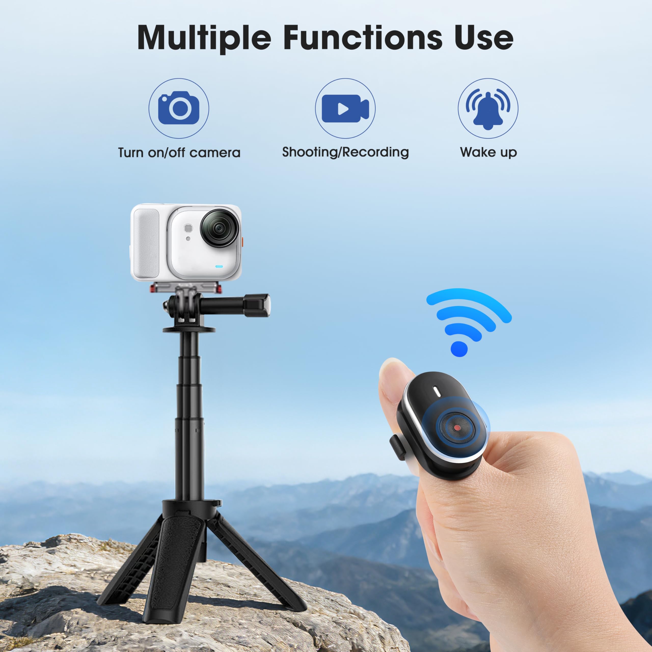 Ring Fernbedienung für insta360 GO Ultra/X5/X4/X3/Ace Pro 2 Mini Steuerung für GoPro Hero 13 Mission Max 2 sowie für DJI Osmo 360/ Action 6 5 Zubehör, Handy Funk Fernbedienung