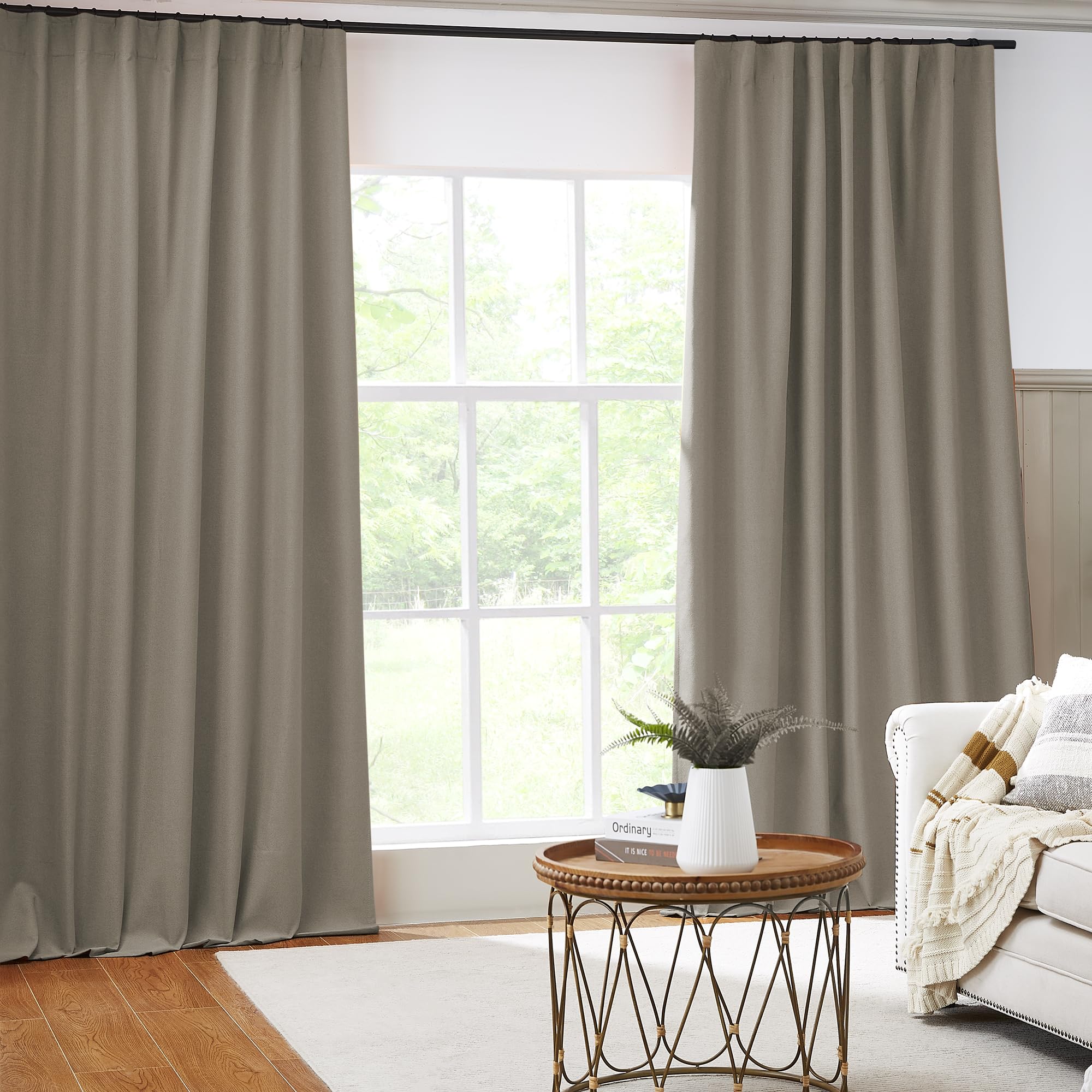 KEQIAOSUOCAI Living Room Curtains for Large Windows Modern Farmhouse Patio Sliding Door Curtains for Bedroom 2 Panels - Image 2