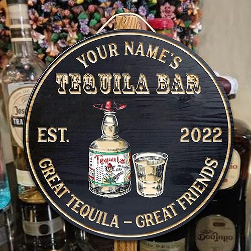 Miniatura 59 de Placa de pared de madera de bar de tequila mexicano personalizado, letrero de bar de México, letrero rústico para pub para el hogar, decoración de 01