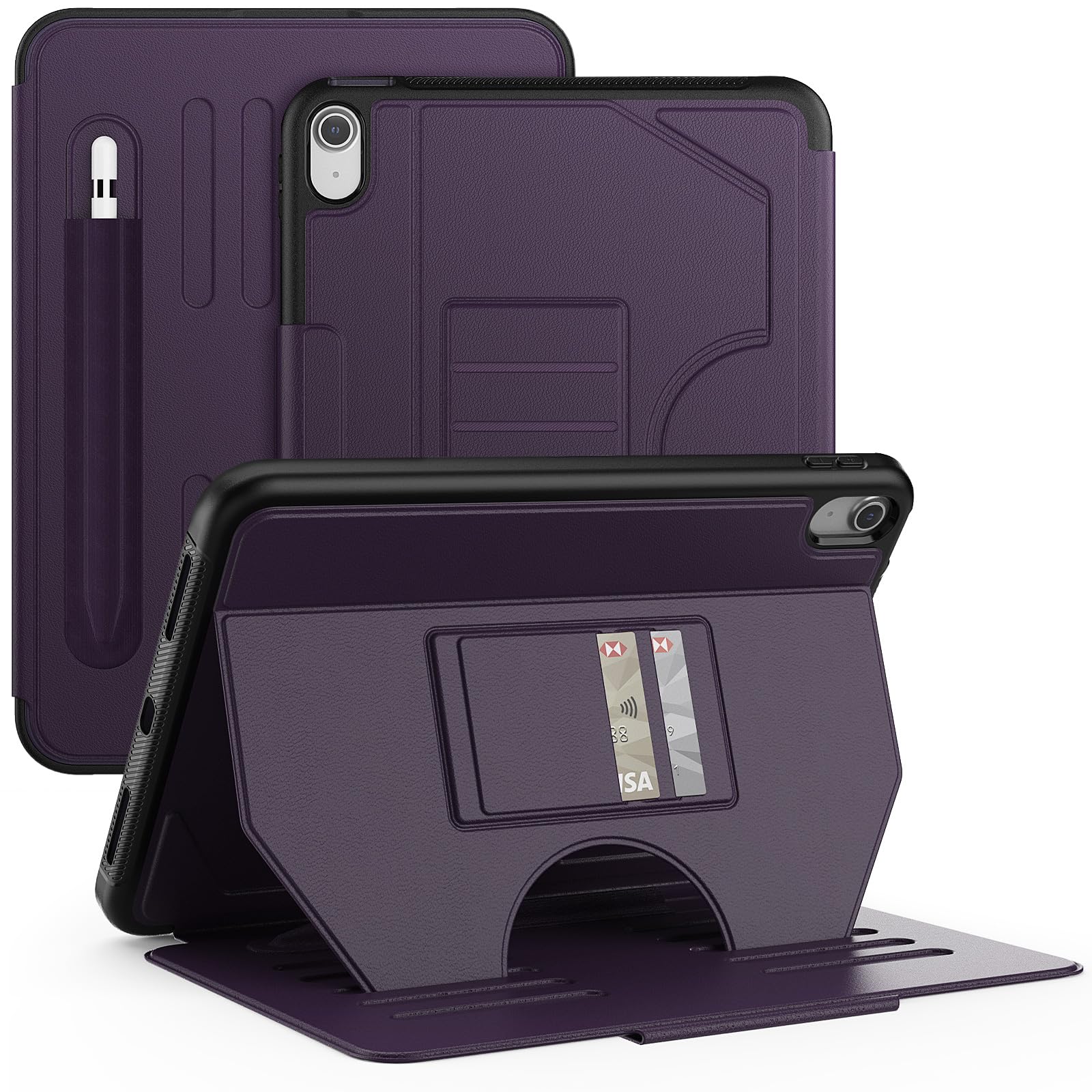 ProElite Cover Case for iPad 10th Generation Smart Magnetic Shockproof Protective Case with 5 Stable Stands with Pencil Holder for Apple iPad 10th Gen, Dark Purple (B0DF53N5RR) Amazon Price History, Amazon Price Tracker