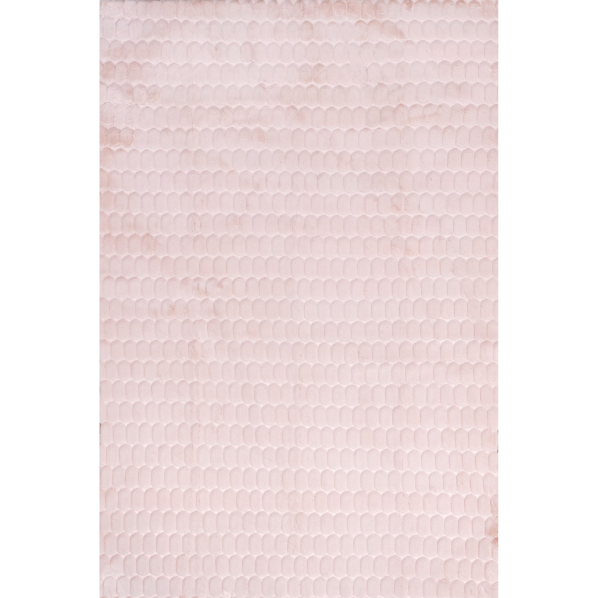 nuLOOM Nia Tile Tapis en faux lapin, lavable en machine, 1,5 x 2,4 m, blush