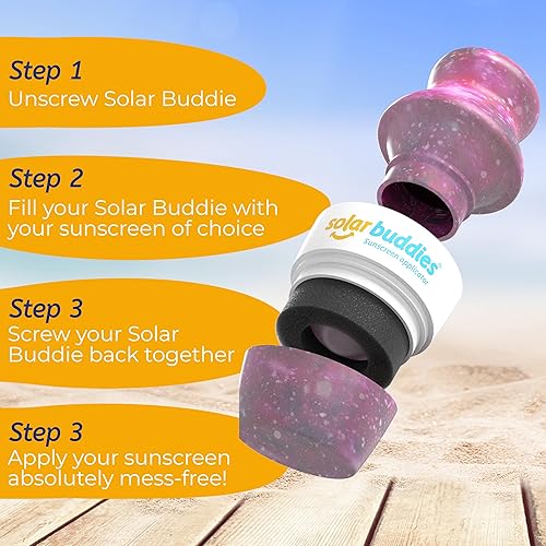 Miniatura 15 de Solar Buddies Aplicador de protector solar – Solo morado – Rollo de esponja recargable de protector solar, crema solar y aplicador de loción
