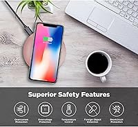 Vista 3 de Cargador inalámbrico de 15 W rosa rápido compatible con T-Mobile REVVL 7 PRO 5G, almohadilla de carga delgada de carga rápida