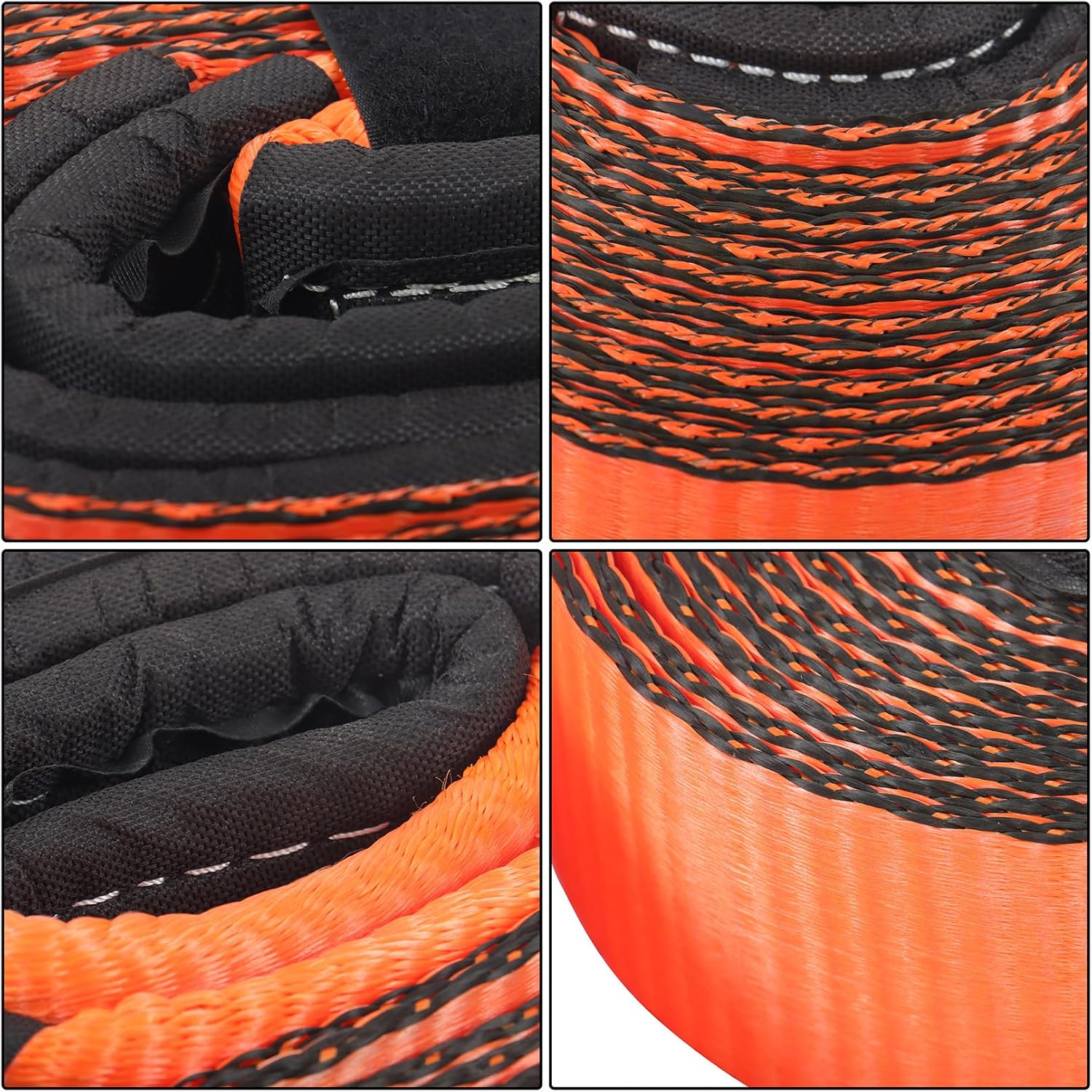3" x 30' Recovery Tow Strap Kit with 2Pcs 3/4" Anti-Theft D-Ring Shackles and Storage Bag Heavy Duty Off Road Emergency Tow Rope 31500LBS for Car Truck SUV ATV