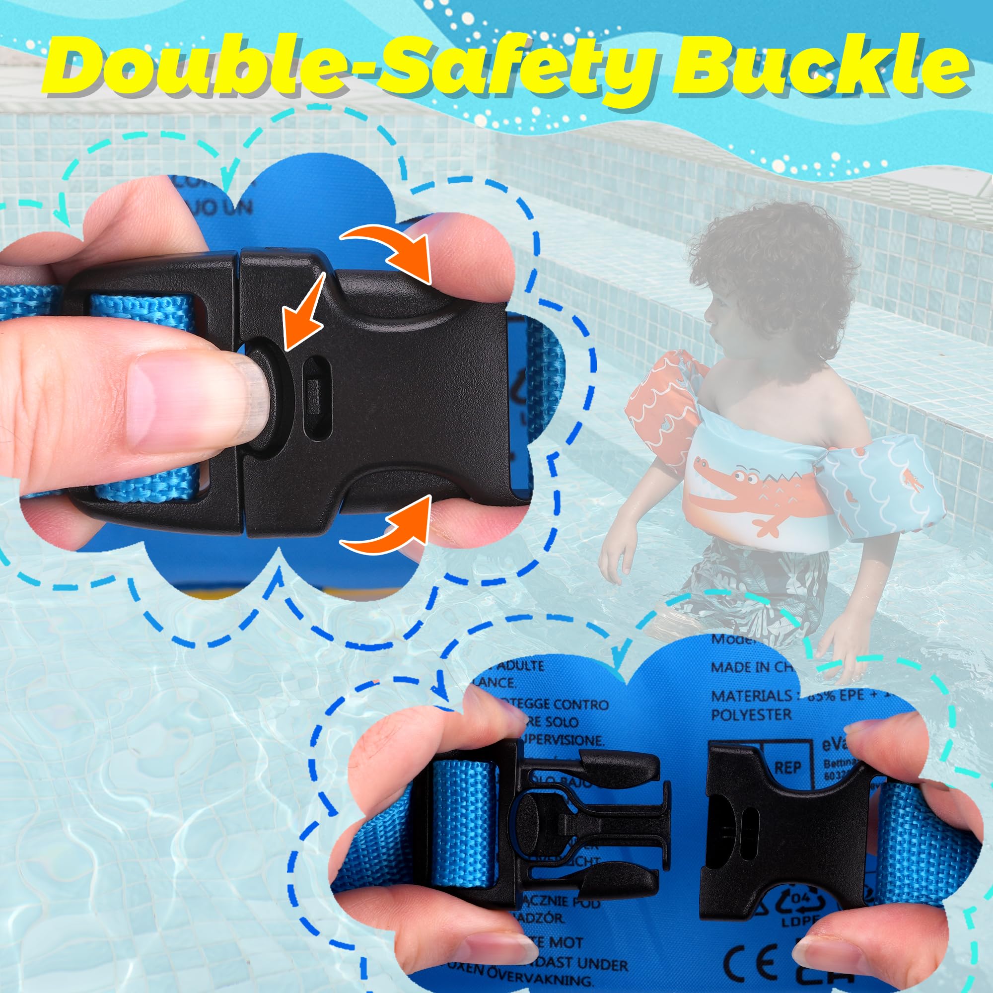 Braccioli di Sicurezza per Piscina Galleggiante per Nuoto Accessori per Bambini con Motivo Cartone Animato, ausilio per Imparare a Nuotare, Galleggiante