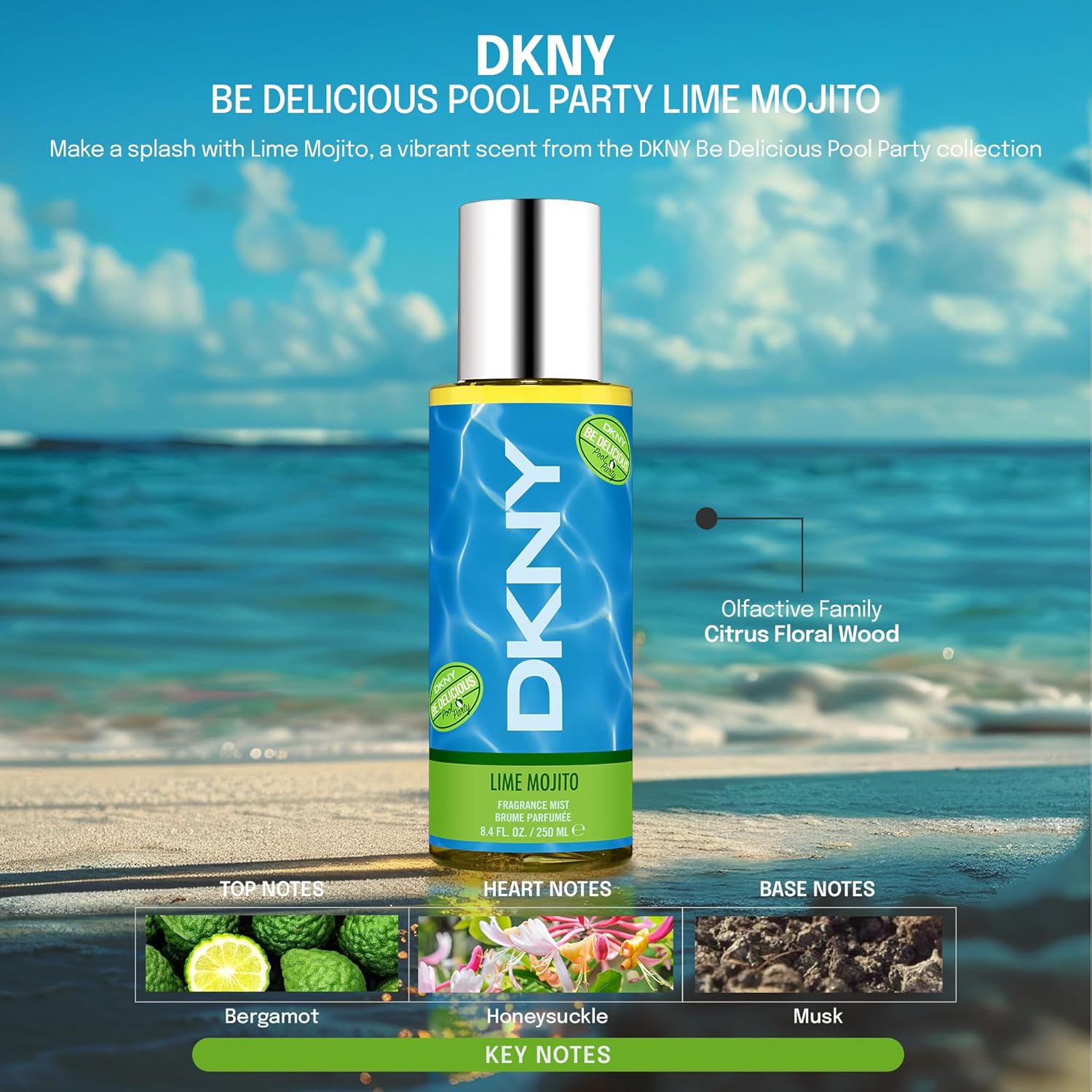 DKNY Be Delicious Pool Party Fragrance Mist For Women, Lime Mojito, 8.4 Fl. Oz. - Image 4