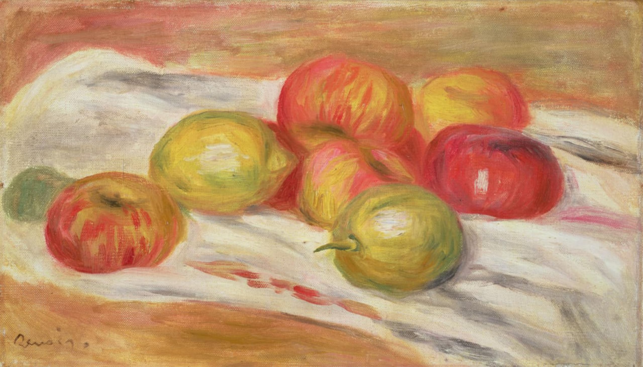SERENDIPITP Vintage Wall Art Canvas Nordic Poster Canvas Print Picture Seven Apples by Pierre Auguste Renoir Wall Art Poster for Home Decor 60x90cm