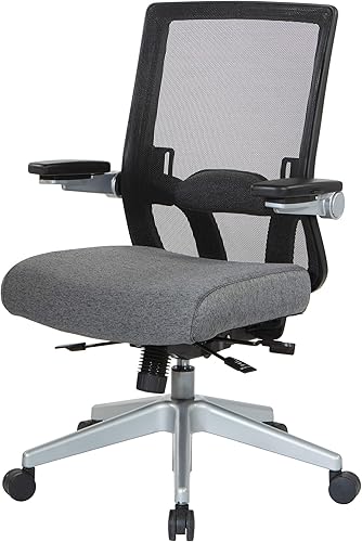 Miniatura 18 de Space Seating 867 Series - Silla de administrador ajustable con respaldo de malla transpirable, soporte lumbar y brazos abatibles acolchados,