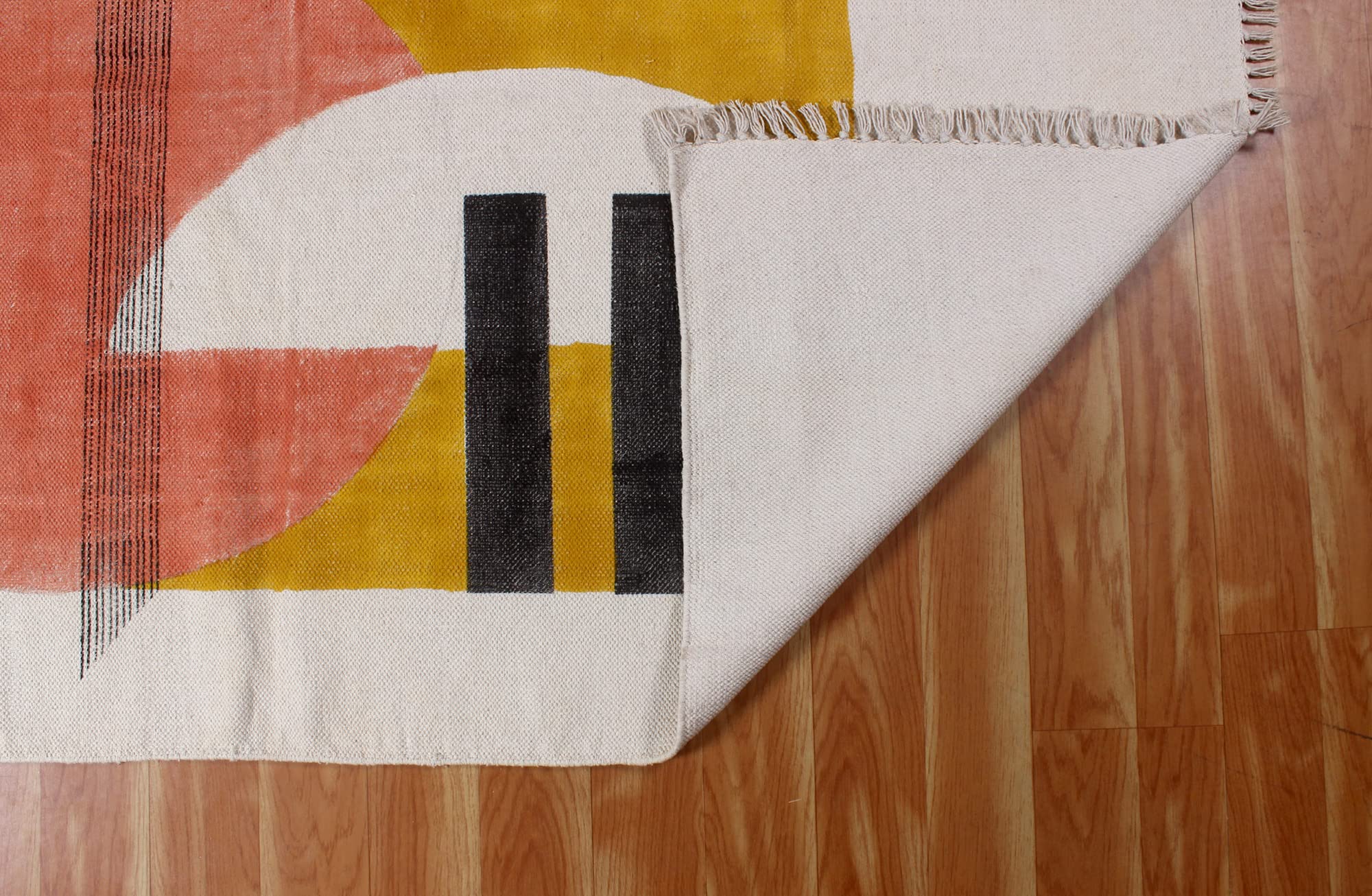 Tappeto da bagno fatto a mano, stile boho, tappeto da cucina bianco, facile da lavare, tappeto da bagno in cotone, tessuto bohemien per fattoria, nappe geometriche, camera da letto 90 x 90 cm
