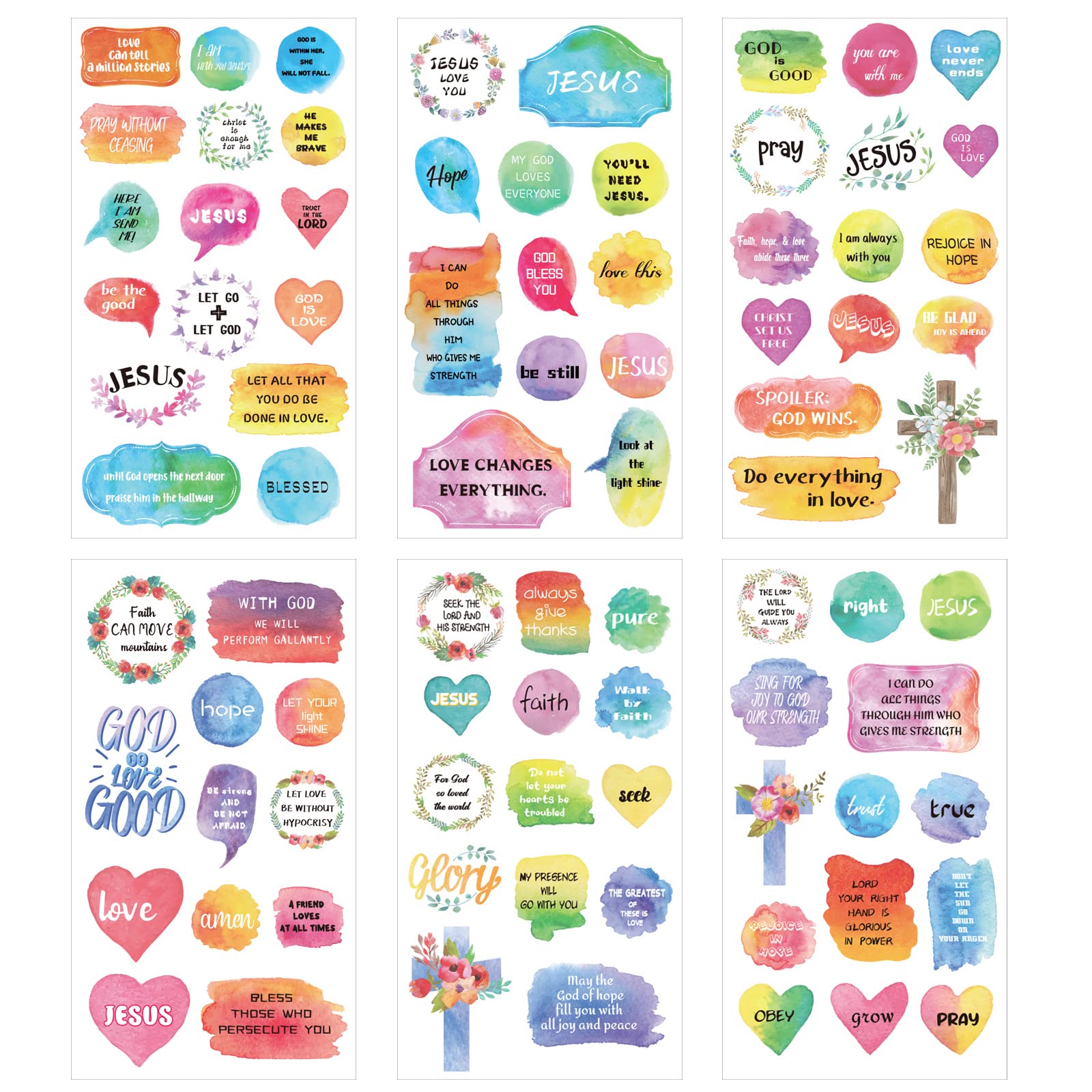 Buy 30 Sheet 425 Pieces Christian Stickers Waterproof Bible Verse Vinyl