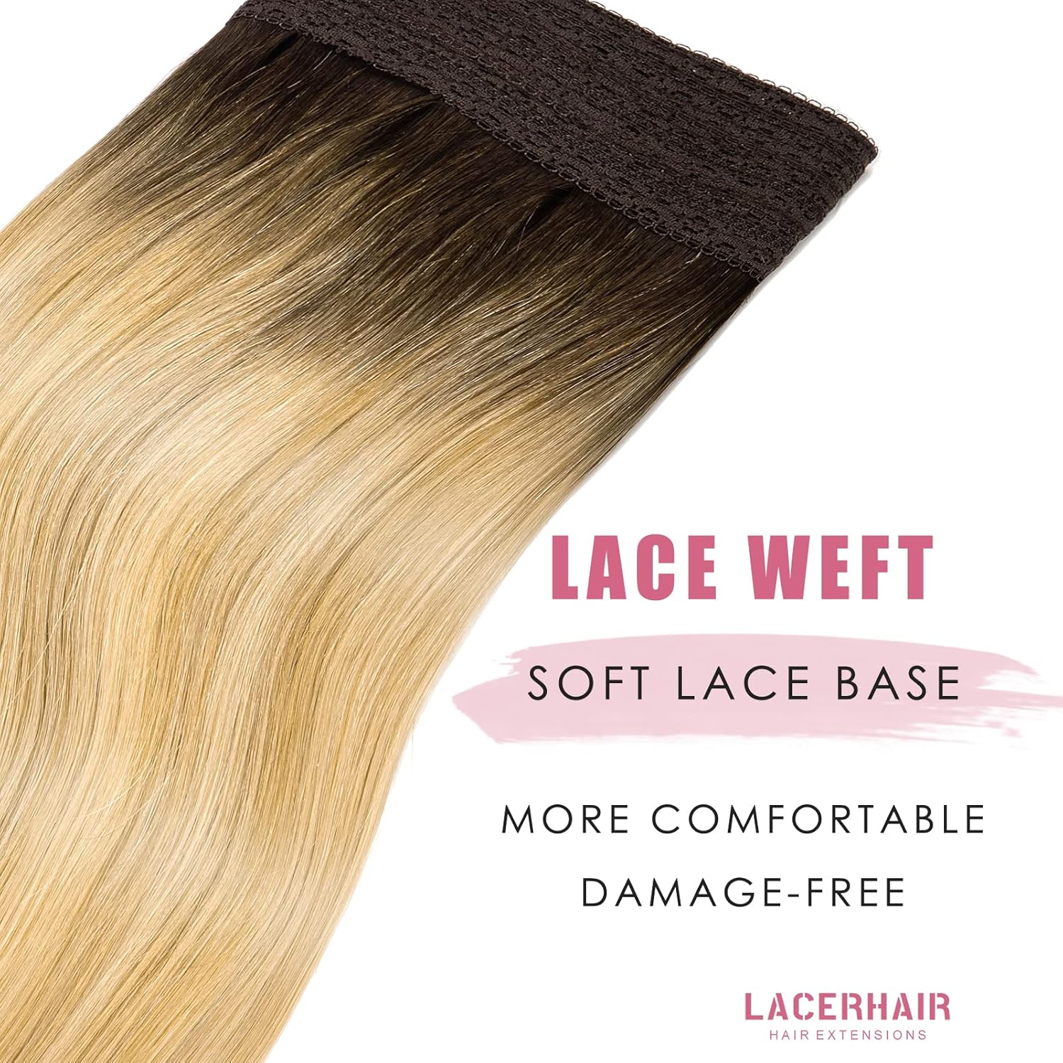 Invisible Line Hair Extensions Real Human Hair 16inch Natural Straight Adjustable Remy Hair Wire Hairpieces For Women Rooted Caramel Blond Mixed Bleach Blonde Remy Natural Hair Extensions 75g