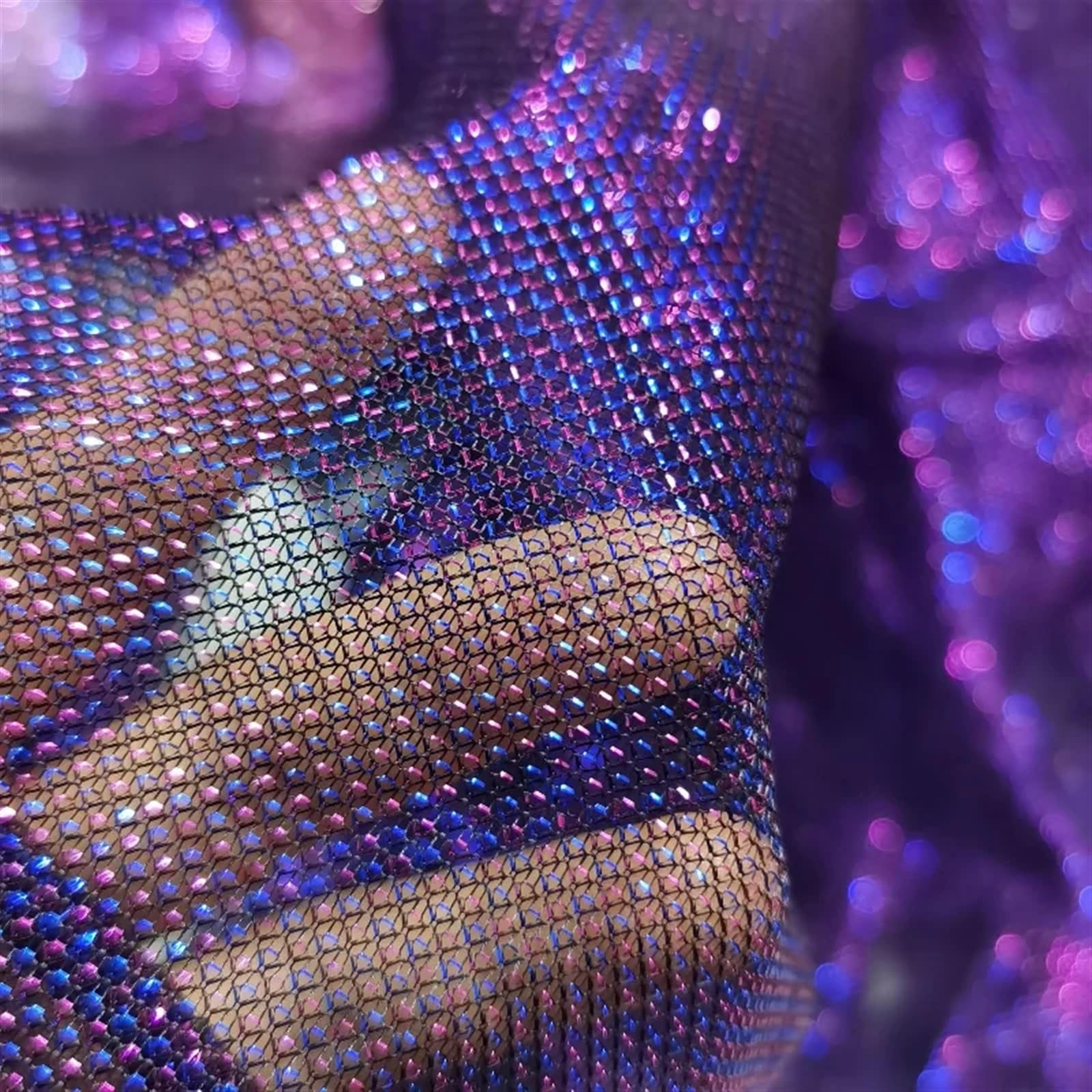 Fluoreszierender Tüllstoff, 3/5/9 m, glitzernd, zum Nähen