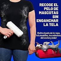 Vista 5 de ChomChom Roller removedor de pelo de mascotas – Tamaño original, rodillo de pelusa reutilizable para pelo de gato y perro en muebles, sofá