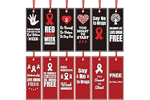Qilery Red Ribbon Week Decorations: 120 Educational Bookmarks