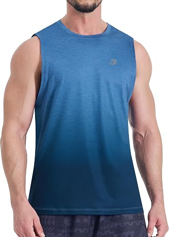 Mens Tank Tops Quick Dry Workout Muscle Gym Sleeveless Shirts UPF 50+ Sun Protection Running Beach Summer Swim Shirts