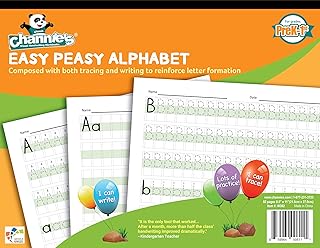Channie's Easy Peasy Alphabet Handwriting WORKBOOK Combine Both TRACING & Writing. Lots PRACTICES! Most Visual & Simple WORKBOOK ON The Market