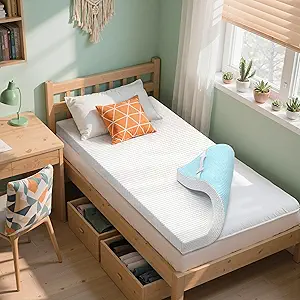 CHUN YI 3 Inch Gel Memory Foam Mattress Topper Twin, Ventilated Breathable Single Bed Topper with Rayon from Bamboo Cover, Mattress Pad for Pressure Relief, CertiPUR-US Certified