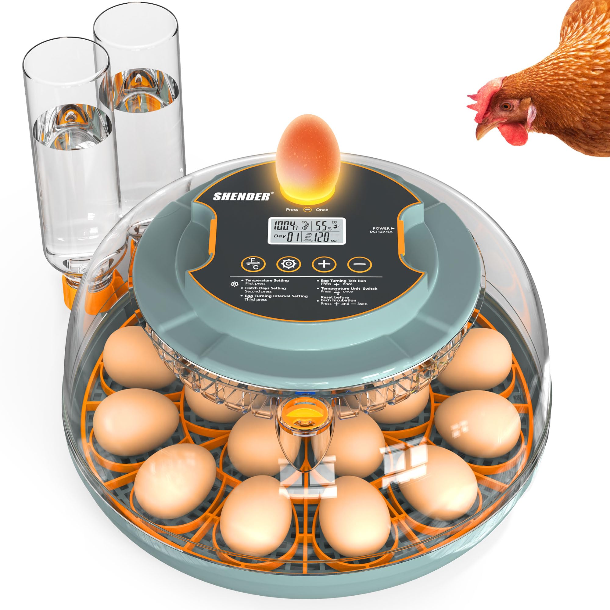 UWR-Nite 112 Egg Incubator, Auto Turner, Temp & Humidity Control, For Various Birds