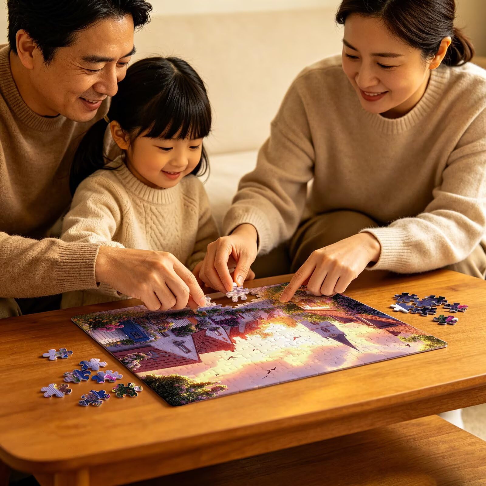 Puzzle Villa Zachód Słońca | Puzzle 3000 sztuk XL 122 x 81 cm | Trudne drewniane puzzle dla dorosłych | Z wykwintnym pudełkiem do pakowania | Udekoruj całą rodzinę | Puzzle dla dorosłych W3H-387