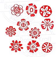 Vista 3 de Htag2115 - Sellos de madera de henna pequeños bloques de impresión de diseño redondo (juego de 10)