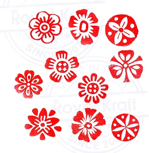 Miniatura 3 de Htag2115 - Sellos de madera de henna pequeños bloques de impresión de diseño redondo (juego de 10)