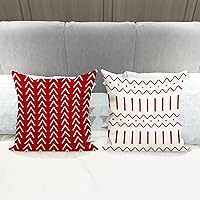 Vista 2 de YCOLL Juego de 4 fundas de almohada navideñas de 18 x 18 pulgadas, modernas fundas de almohada para sofá para decoración navideña, funda de almohada