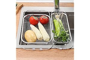 Perfect Kitchen Companion: 2 PCS Over the Sink Colander Strainer Baskets