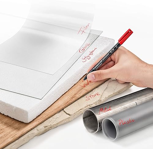 Miniatura 6 de Staedtler 318-WP4 Lumocolor - Bolígrafos universales permanentes, punta fina, 0.024in, surtido, 4 por juego