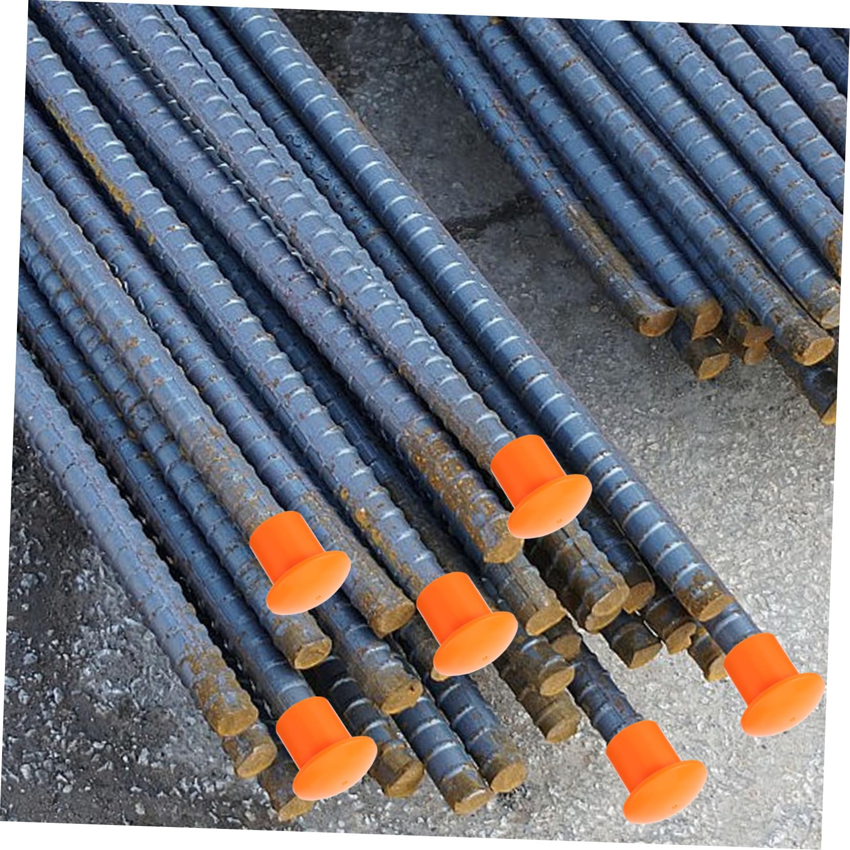 HEMOTON 40 Tapas Protectores De Barras De Refuerzo De Plástico 2.28 Pulgadas Tapas De Hongos Para Protección De Extremos Alta Visibilidad Seguridad Construcción