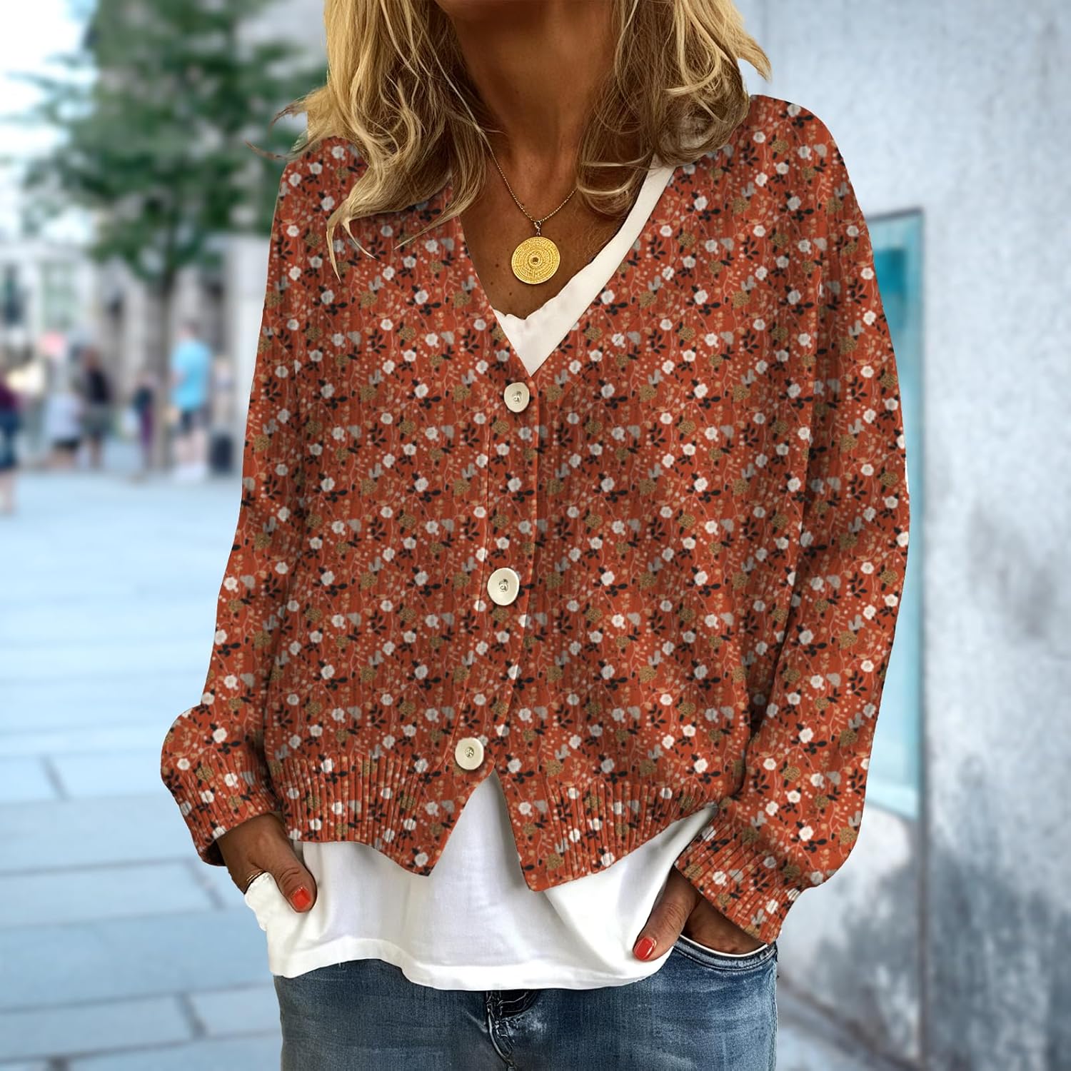 Cardigan Sweaters for Women Long Sleeve Cardigan for Women Casual Sweaters Vintage Streetwear Fall Outerwear - Image 2