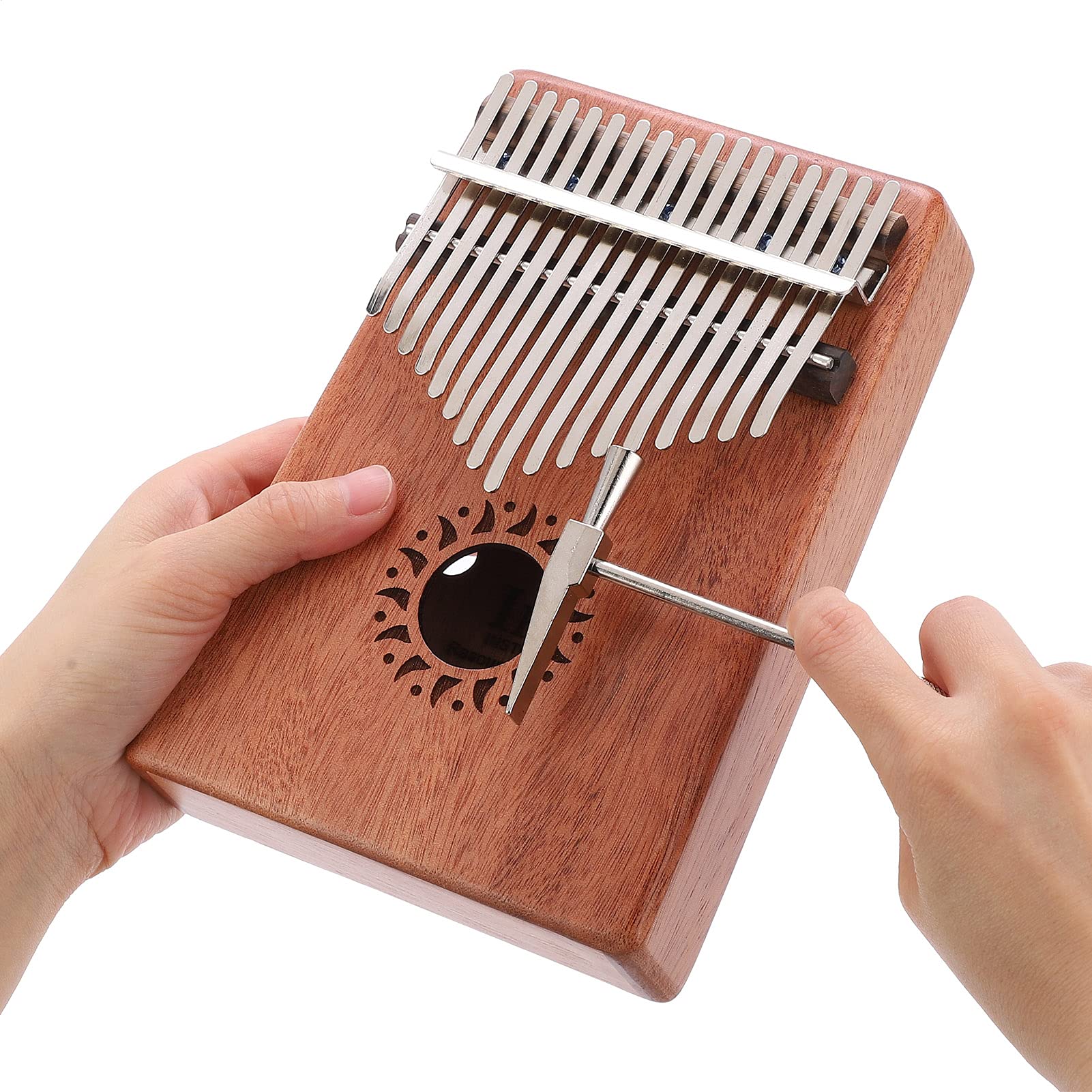 17-klawiszowy Fortepian na Palec Instrument Muzyczny Kalimba z Czystym Dźwiękiem Zawiera flanelową torbę ułatwiającą Przenoszenie i naukę