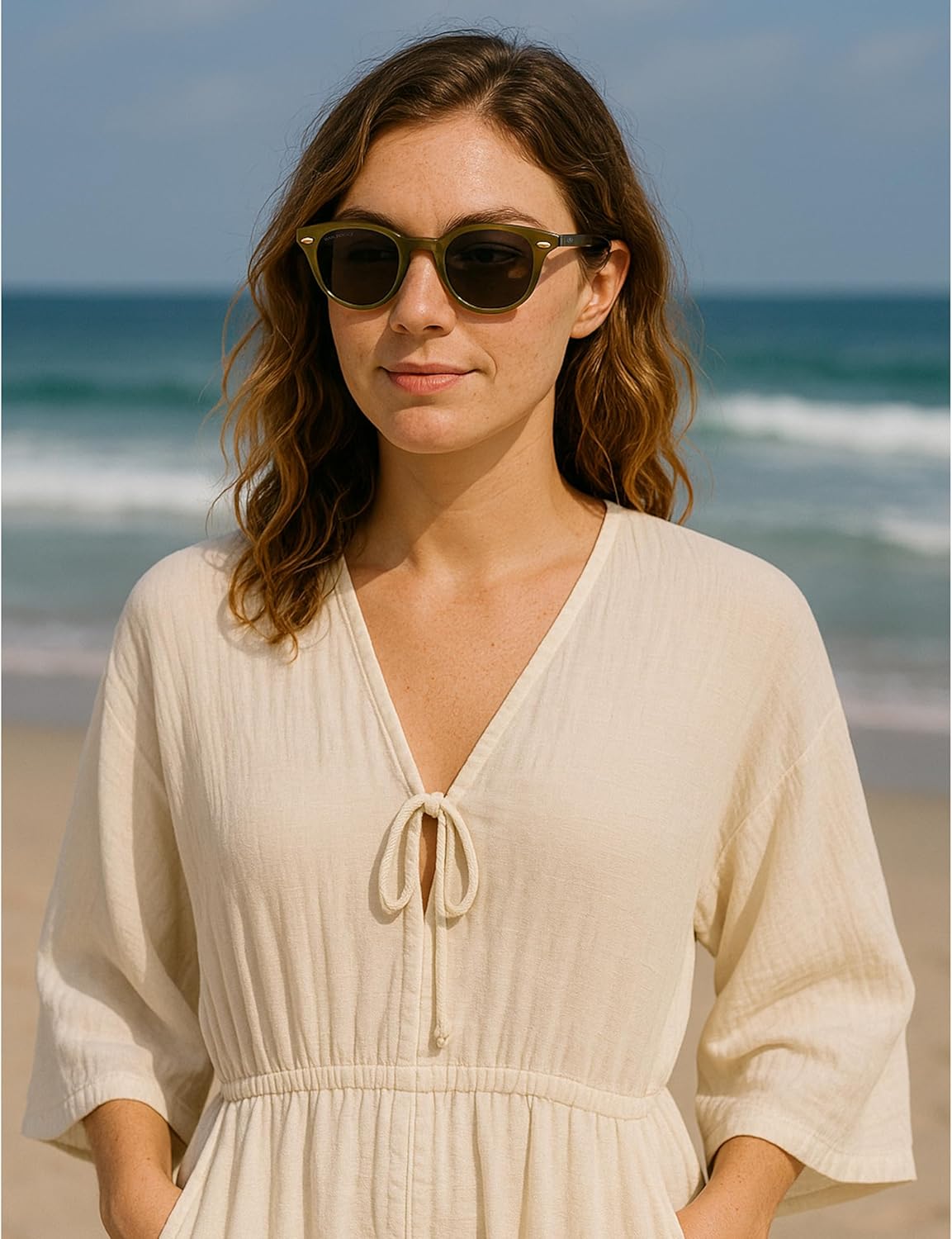 Polarized UV400 Round Unisex Recycled Material Sunglasses, Earth Friendly, TAC, Multiple Colors - Image 3