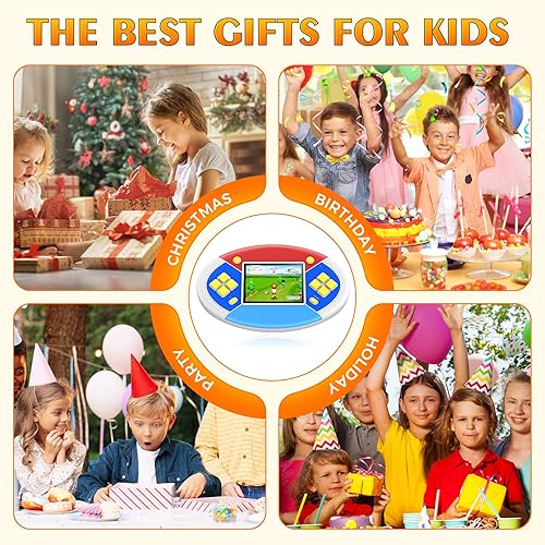 Miniatura 6 de Juegos de mano para niños Construido en 218, rompecabezas de ocio, videojuegos, portátil, recargable, ovalado, colorido, sistema de juegos con