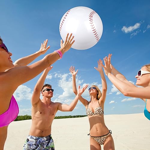 Miniatura 6 de durony Paquete de 6 pelotas inflables de playa de 11 pulgadas, suministros de fiesta para verano, piscina al aire libre, playa, fiesta de cumpleaños