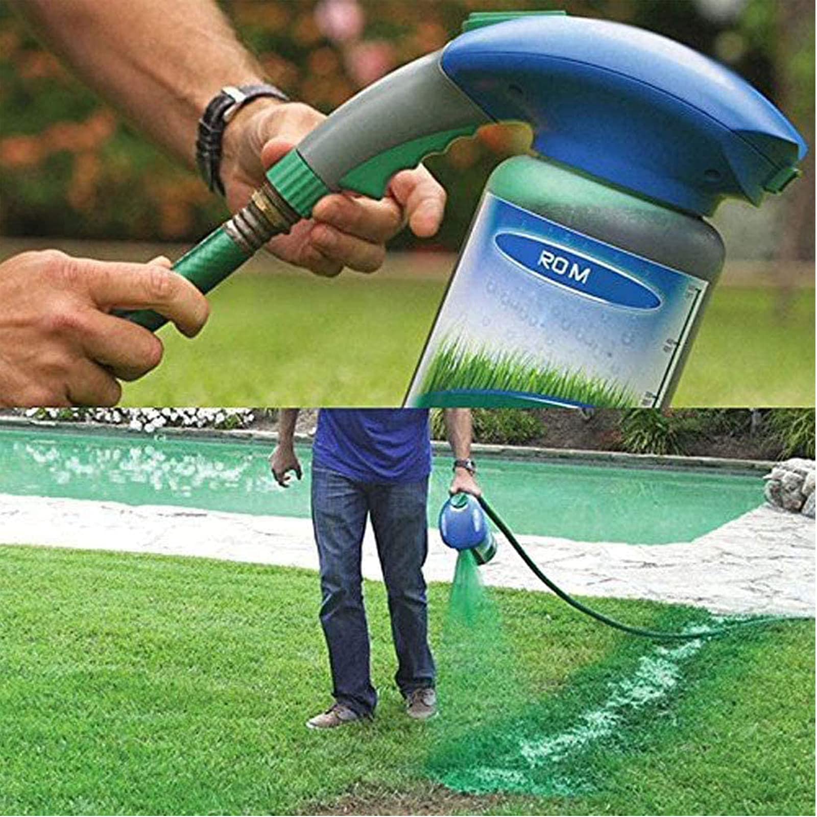 YCCC Rozpryskiwacz do nasion, 5 butelek płynny system trawnikowy opryskiwacz do nasion trawnika, czajnik z rozpylaczem do nasion, mus hydro domowy system siewu płynny spray nasiona pielęgnacja trawnika