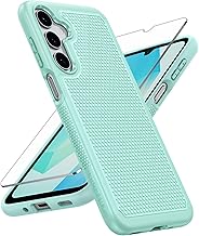 FNTCASE for Samsung A17/A16 Phone Case: Dual Layer Protective Heavy Duty Cell Galaxy Cover with Non Slip Textured Back - Shockproof Rugged Military Grade Drop Protection Bumper (Mint Green)