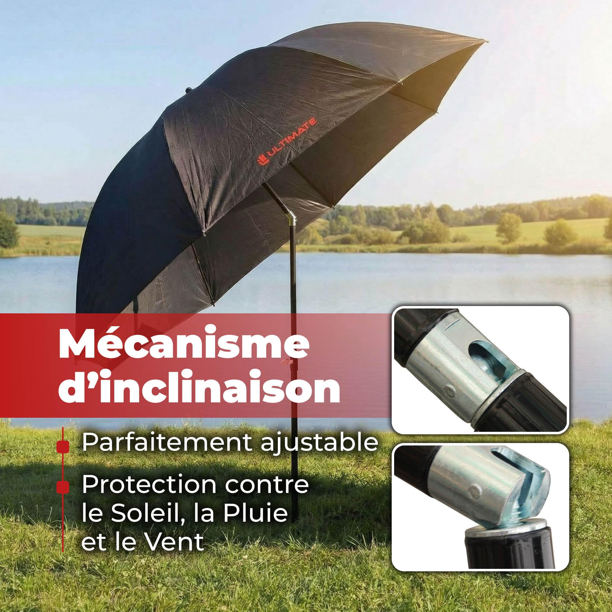 Ultimate Parapluie De Pêche Avec Panneau Latéral 50'' Umbrella With Side Sheet - Parapluie De Pêche