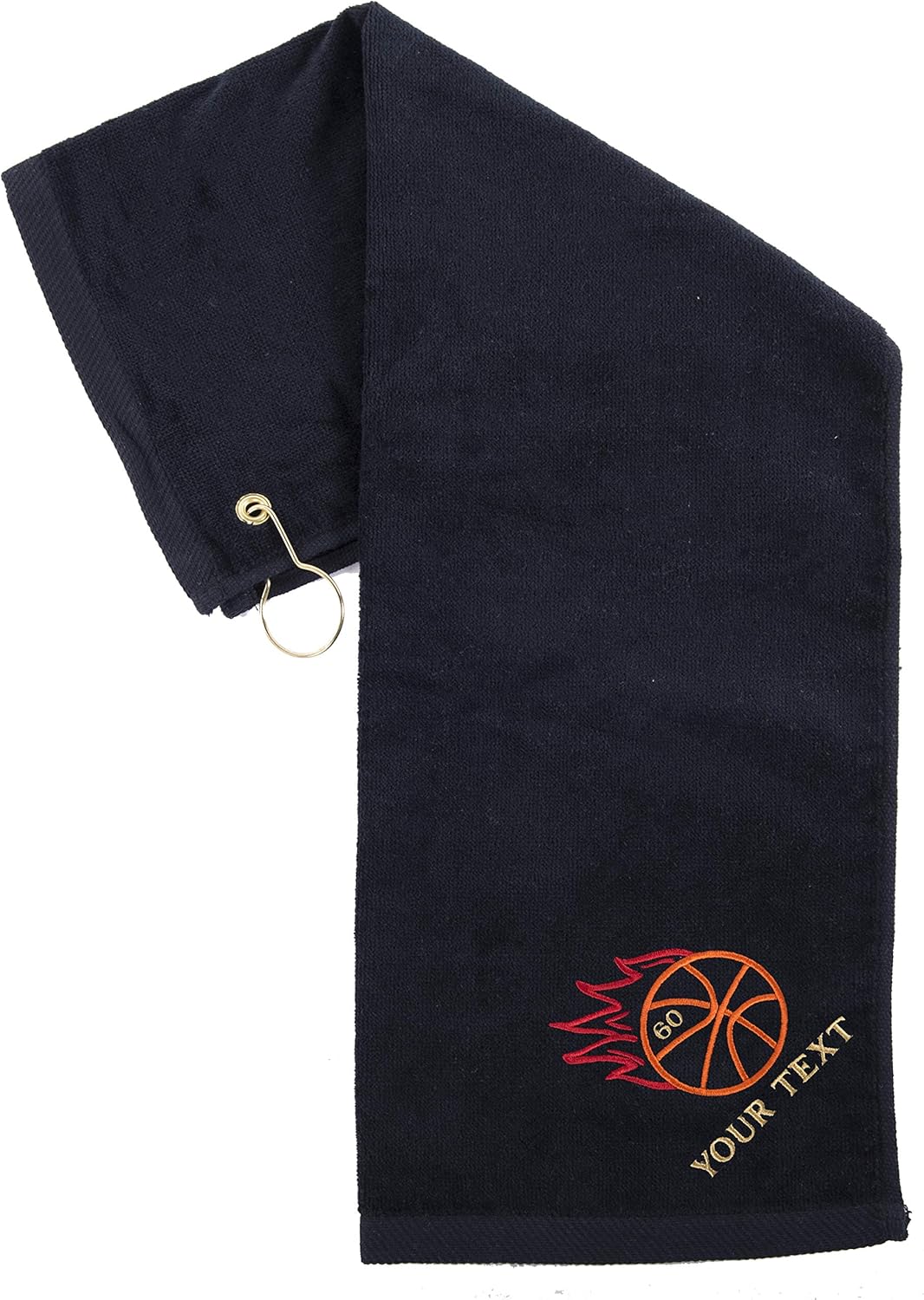 Mato & Hash Custom Basketball Towels, Personalized Sports Towels for Teams - Fire Ball - 10PK White